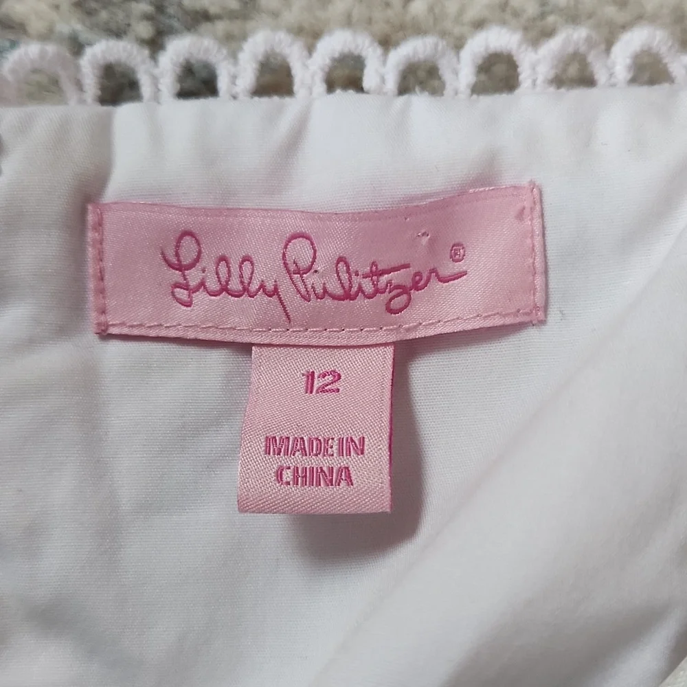 Lilly Pulitzer Women's Size 12 Brynn‎ Dress Raz Berry Lobsters Strapless Lace - Picture 3 of 4